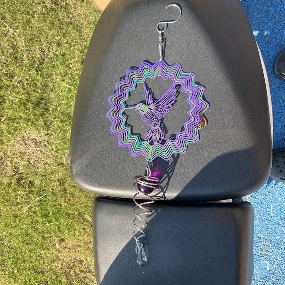 Somedayzl โมบายกระดิ่งลม รูปนกฮัมมิ่งเบิร์ด 3D หมุนได้ สําหรับแขวนตกแต่งบ้าน - รูปที่ 4