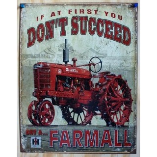 ป้ายโลหะดีบุก ลาย Farmall Tractor IH Farmall สําหรับติดฟาร์ม