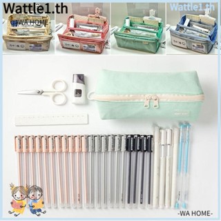 Wttle กระเป๋าใส่ปากกา ดินสอ อเนกประสงค์ เปิดได้หลายชั้น สีแคนดี้ เรียบง่าย ขนาดใหญ่ สําหรับนักเรียน