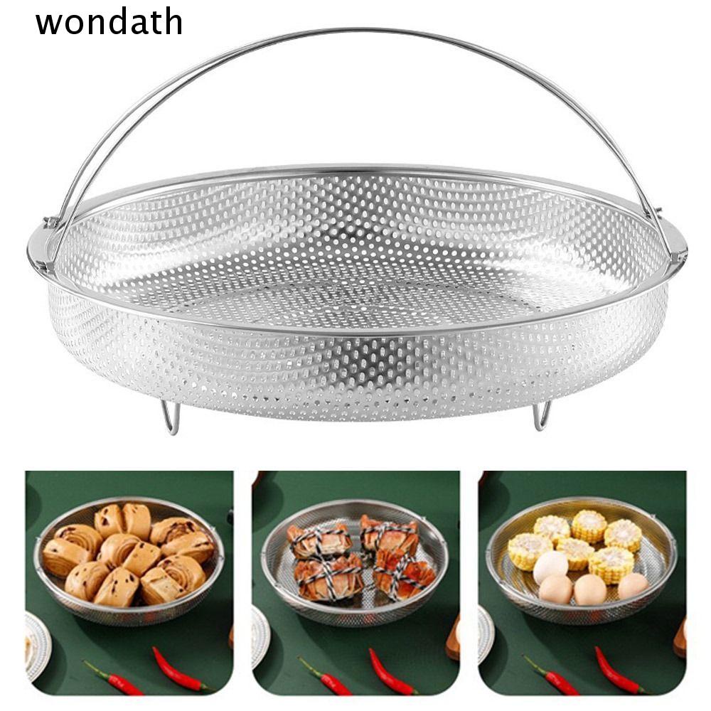 Wonda ตะกร้านึ่งอาหาร สเตนเลส พร้อมที่จับ ทนทาน สําหรับนึ่งอาหาร