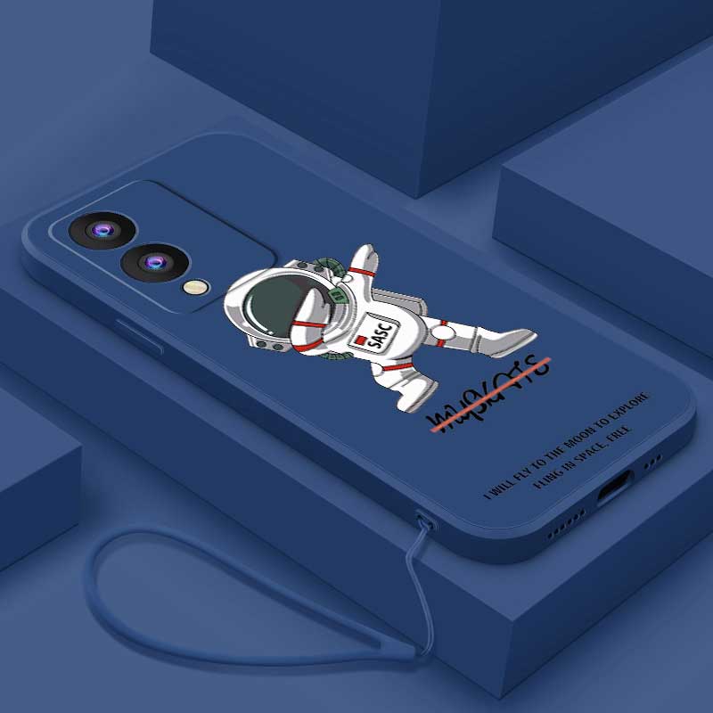 [ฟรีสายคล้อง] Vivo Y17s สไตล์นักบินอวกาศ NASA ยาง ซิลิโคนเหลว เคสกันกระแทก