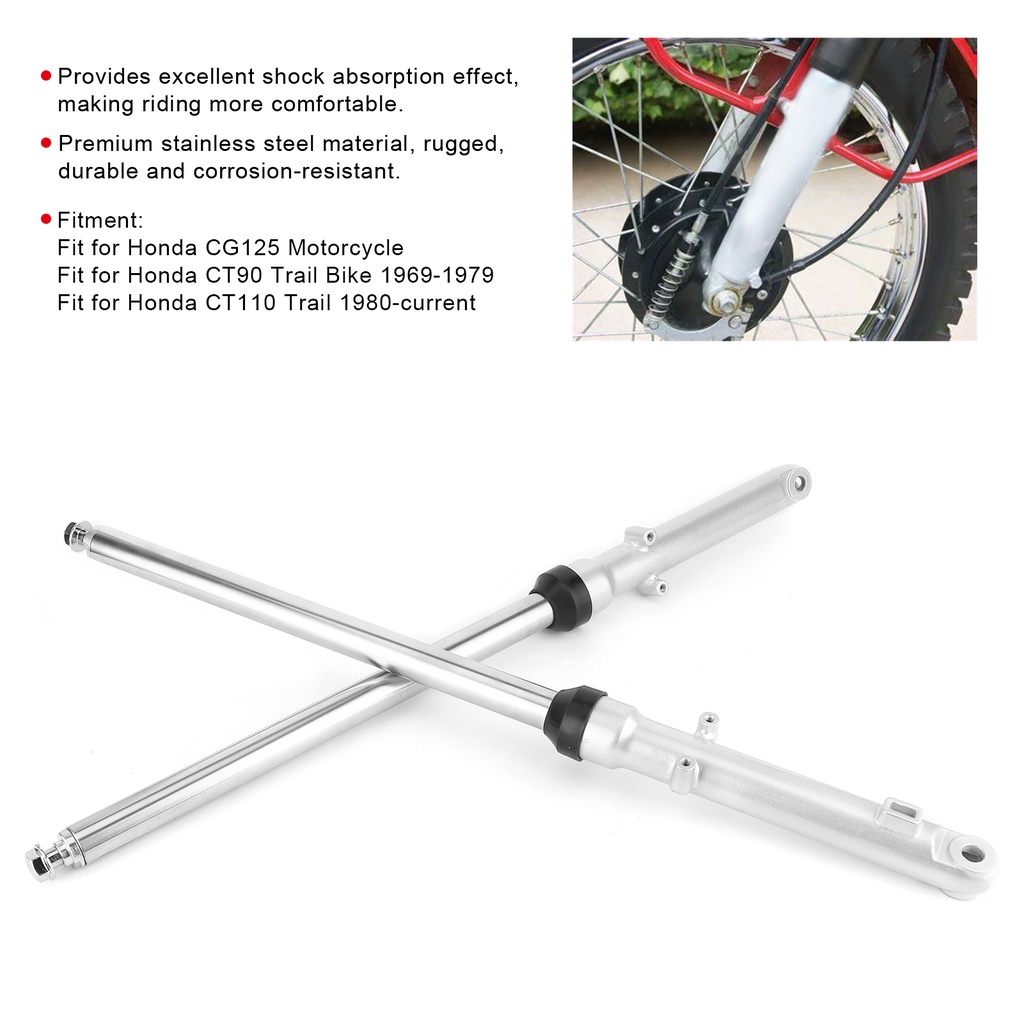 [Hot Sale] โช๊คอัพสแตนเลส 27 นิ้ว 2 ชิ้นสําหรับ Honda Cg125 Ct90 Ct110 Trail