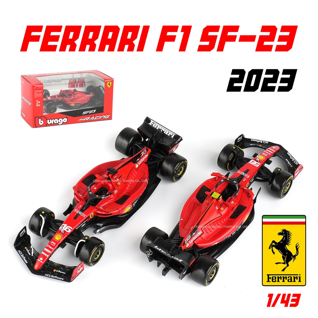 Bburago 1:43 2023 Ferrari SF23 #16 #55 F1 โมเดลรถยนต์จําลอง อัลลอยด์ ของเล่นสําหรับเด็ก