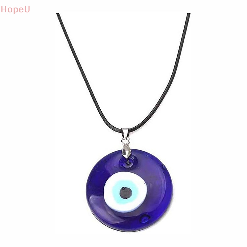 [HopeU] สร้อยคอ จี้ตาชั่วร้าย ทรงกลม สีฟ้า สไตล์ตุรกี นําโชค สําหรับผู้หญิง ผู้ชาย