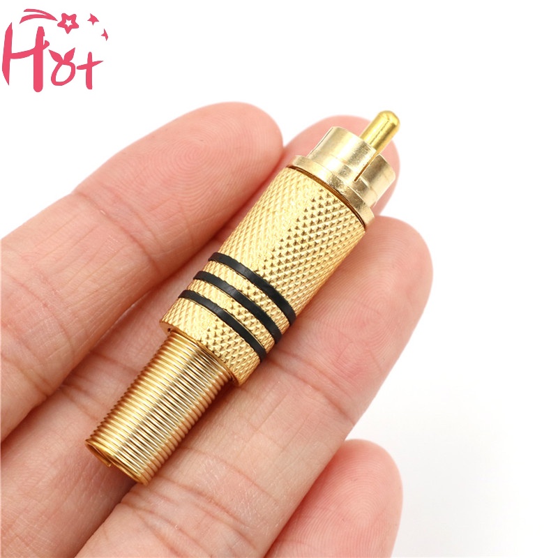 Ge ปลั๊กแจ็คเชื่อมต่อ RCA ตัวผู้ เชื่อมต่อเสียง วีดิโอ เชื่อม สีทอง แดง ดํา สี่เหลี่ยม 10 ชิ้น
