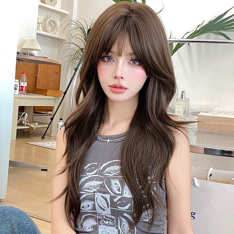 Seven Street Queen วิกผมยาวหยิก C-0382 ผมลอนใหญ่เต็มหัว 63 ซม. (สีน้ำตาลโมแรนดี้)