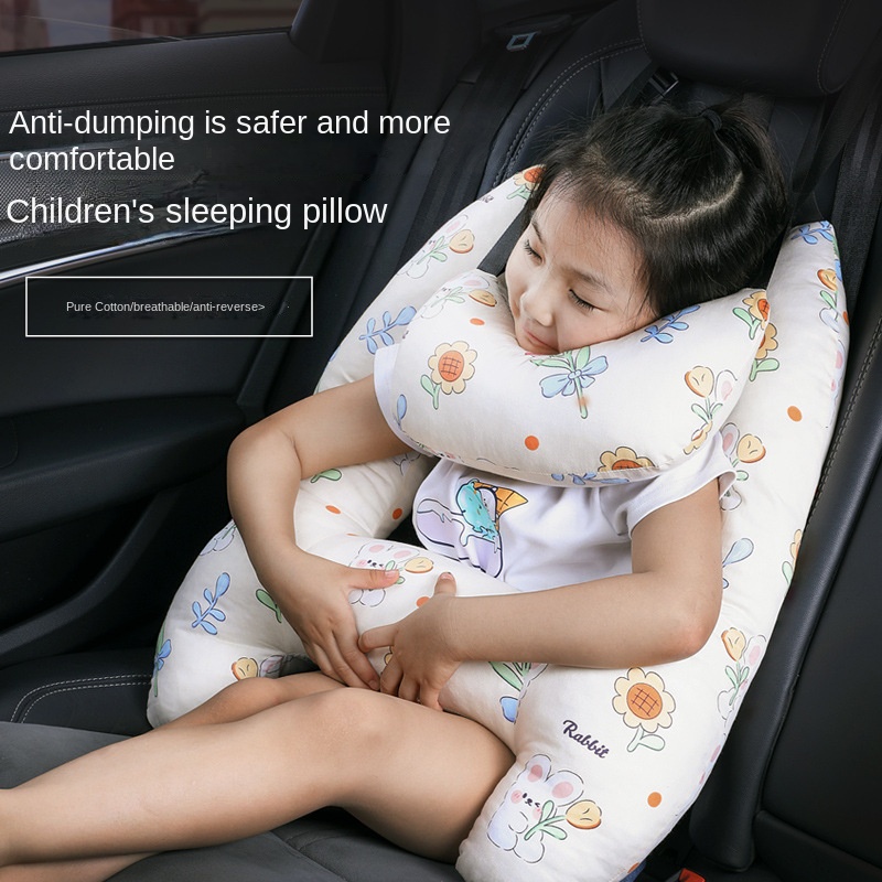 New Style Automobile Safety Belt Cover Children's Automotive Headrest Car Sleeping Artifact Car Cushion Car Pillow Car Shoulder Pad Pillow Rear Row Neck Pillow Removable and Washable Children's shoulder protection car supplies