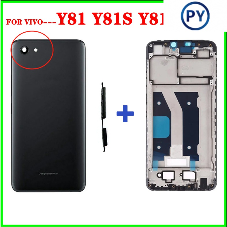 ฝาครอบแบตเตอรี่ด้านหลัง หน้าจอ LCD พร้อมปุ่มโลโก้ สําหรับ VIVO Y81 Y81S Y81i