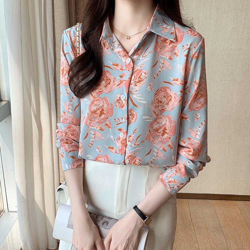 เสื้อเชิ้ตแขนยาว ผ้าชีฟอง คอปก ป้องกันแดด เข้ากับทุกการแต่งกาย สําหรับผู้หญิง