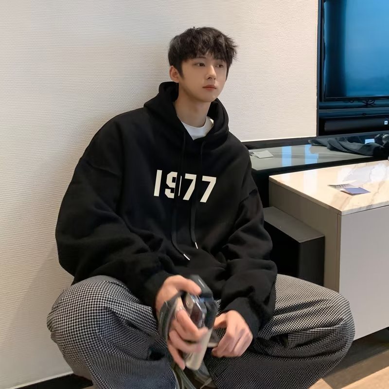 เสื้อกันหนาวแขนยาว มีฮู้ด ทรงหลวม แบบเรียบง่าย สไตล์เกาหลี สําหรับผู้ชาย และผู้หญิง ไซซ์ M - 8XL