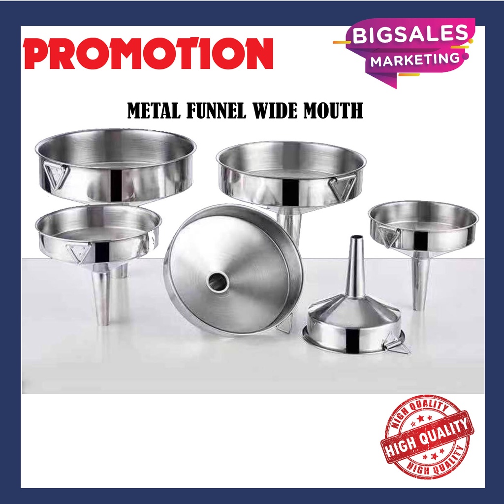 BIGSALES Premium Metal Filter Funnel Wide Mouth Oil Liquid/ Corong Miyak