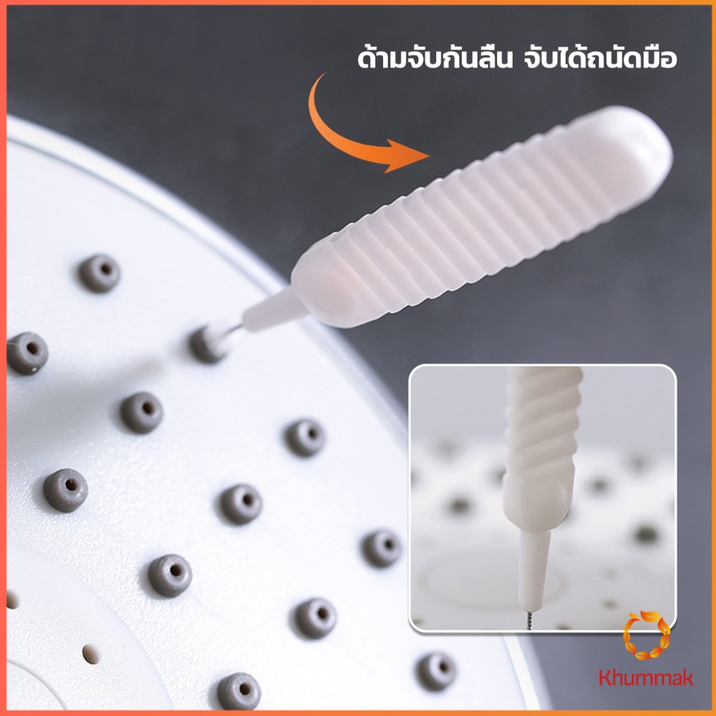 Khummak 10pcs แปรงทําความสะอาดรูหูฟัง แปรงทําความสะอาดช่องเล็ก Mini brush