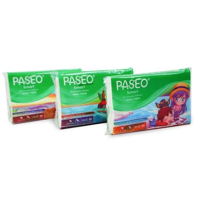 กระดาษทิชชู่ PASEO TRAVEL PACK 50s 2 ชั้น เนื้อนุ่ม ทําความสะอาดผิวหน้า คาเฟ่ ร้านอาหาร คาเฟ่ เพื่อสุขอนามัย สําหรับเด็ก 50 แผ่น