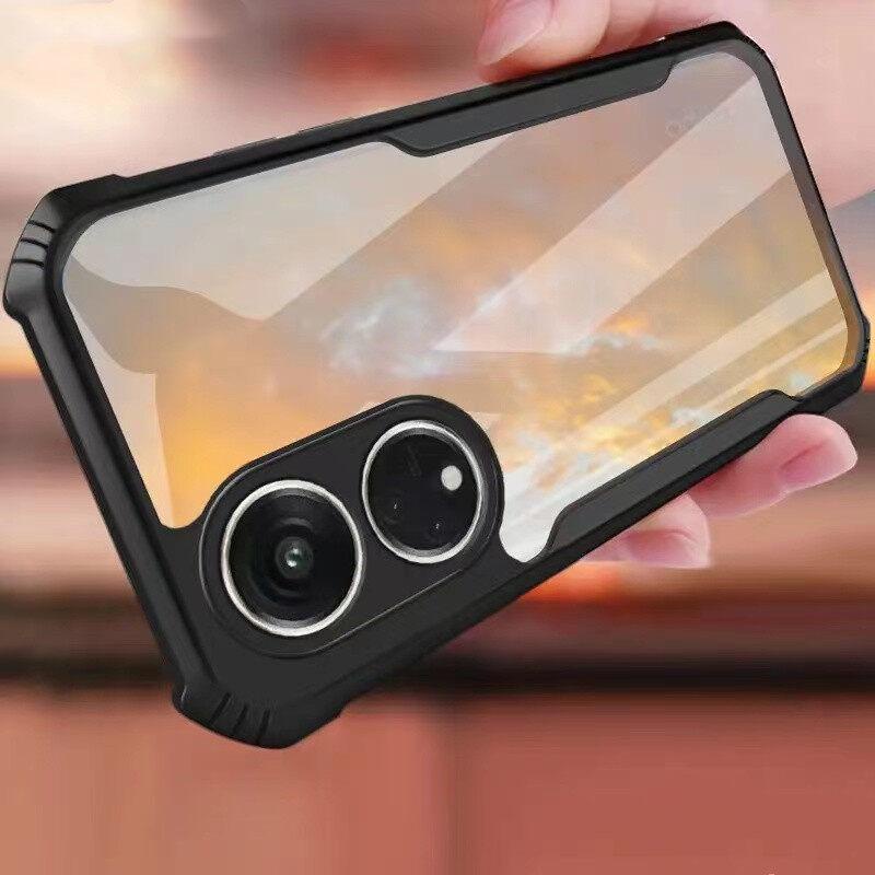 เคส Oppo A96 / A95 / A79 / A78 / A77 / A77s / A76 / A74 เคสออปโป้ ขอบดำหลังใส เคสกันกระแทก เคสนิ่ม T