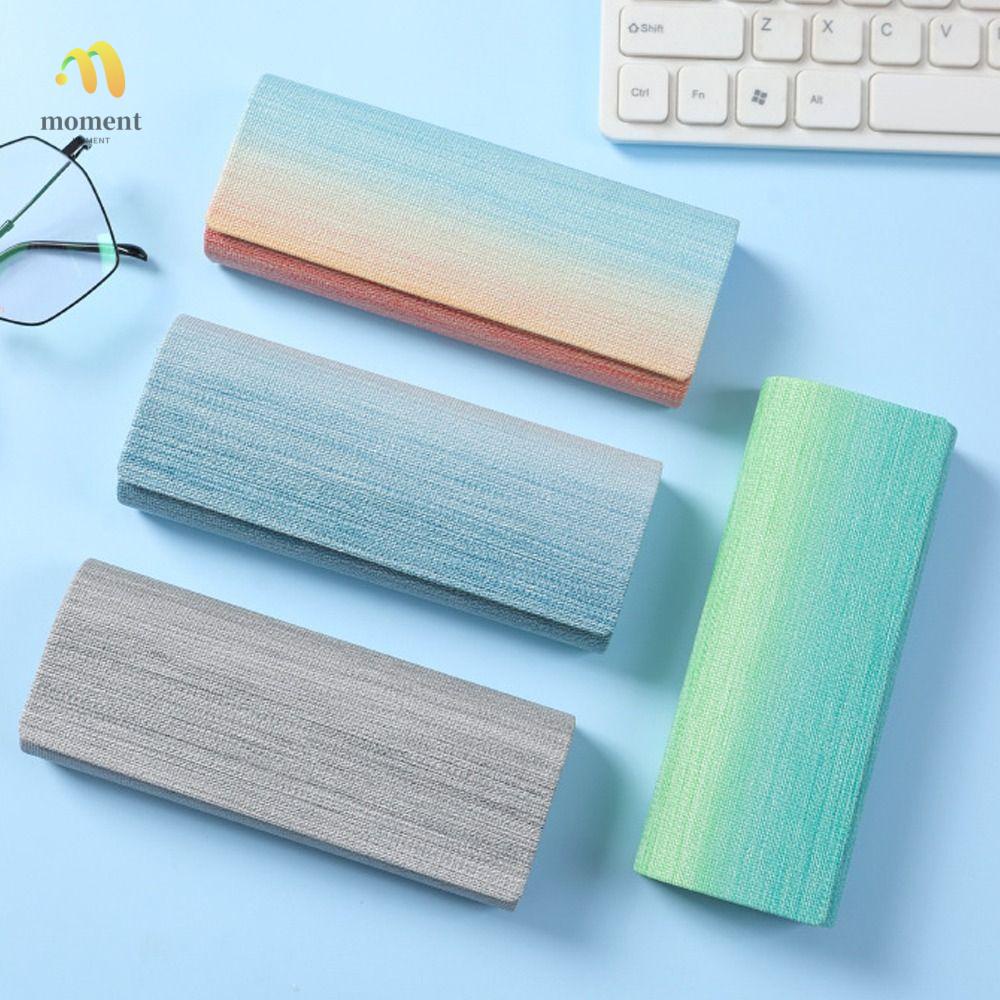 Moment กล่องใส่แว่นตา โลหะ สายรุ้ง แบบพกพา หนัง PU สําหรับผู้หญิง