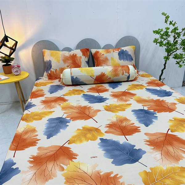 ชุดเครื่องนอนยางยืดเย็นลาย Maple LEAF (4 สี) ทุกขนาดทํา - ผ้าปูที่นอนยางยืดเย็น / ผ้าปูที่นอน Minh A
