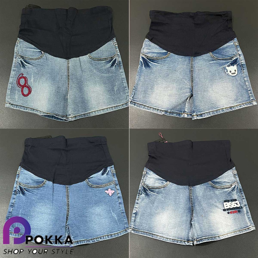 กางเกงยีนส์ขาสั้นคนท้อง สำหรับคุณแม่ ลำลองสำหรับคนท้อง