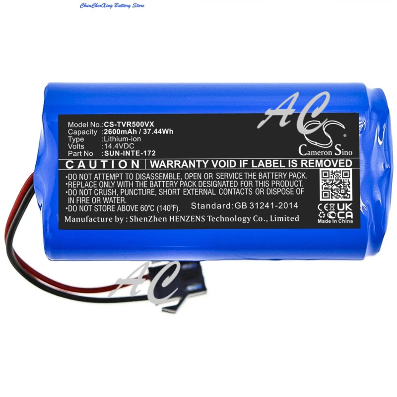 AC Cameron Sino 2600mA Vacuum Battery for Tesvor X500 V300 X580 X583 X586 X580R N1 S3 V6 M1 T8, X500
