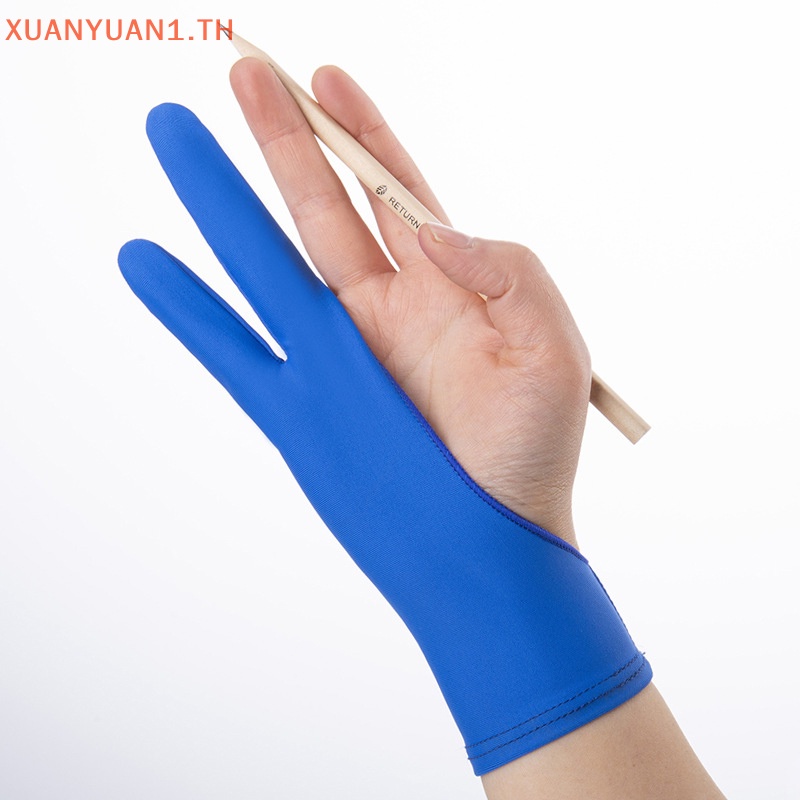 Xuan ถุงมือวาดภาพ แท็บเล็ต ถุงมือศิลปิน ป้องกันหน้าจอ พร้อมถุงมือสองนิ้ว สําหรับ IPad Air Pro TH 1 ชิ้น