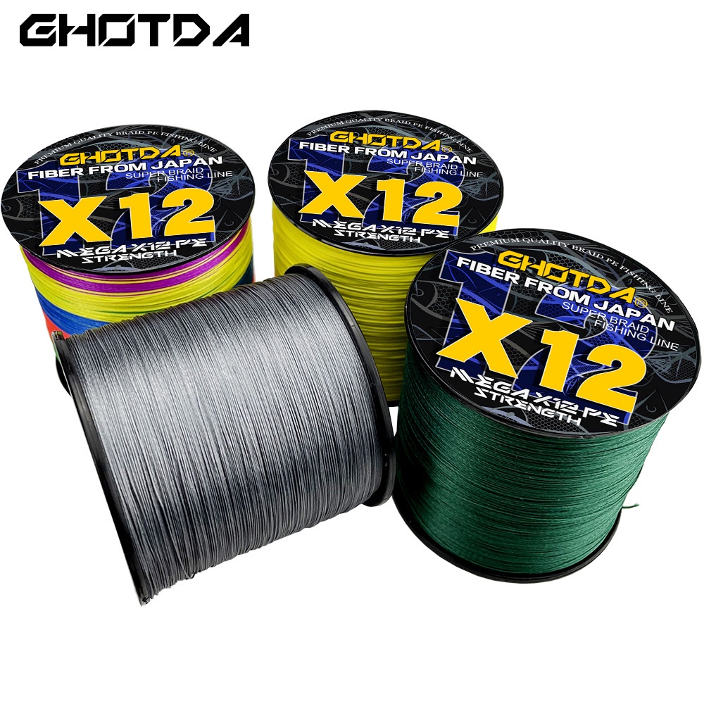 สายเบ็ดตกปลา PE X12 300 500 ม. ทนการสึกหรอ X9 20-100LB