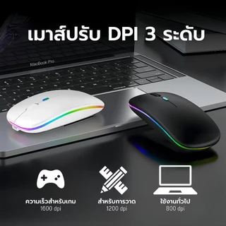 คีย์บอร์ดไทย คีย์บอร์ดและเมาส์ Bluetooth ไร้สายแบบ Backlit พร้อมไฟ LED สำหรับ Pad Laptop Android Tablet