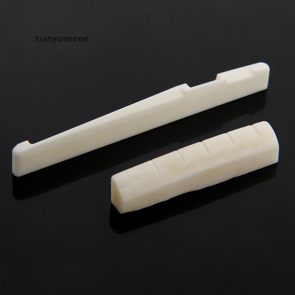 Tianyuaneee Ivory Buffalo Bone Bridge และ Slotted Nut สําหรับ 6 สายกีต้าร์โปร่ง Well