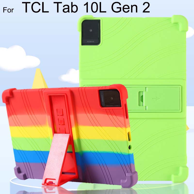 เคสซิลิโคน กันกระแทก พร้อมขาตั้ง สําหรับ TCL Tab 10L Gen 2 TCLTab10L Tab10LGen2 Gen2 case