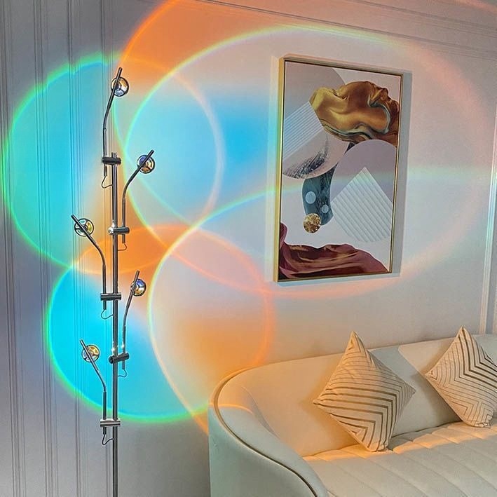 LED หลายหัวแสงจากห้องนั่งเล่นบรรยากาศศิลปะน้ำเบาตาข่ายตก แต่งสดชื่นถ่ายภาพเมื่อพระอาทิตย์ตกดิน