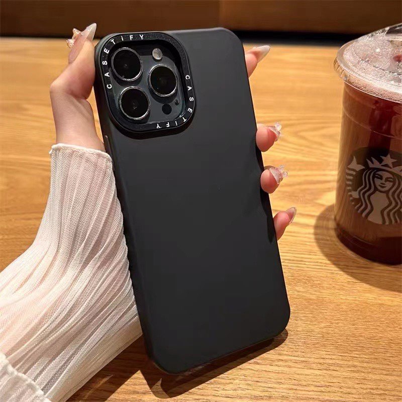 New CASETiFY ซิลิโคน-สีดำ [ขอบเหลี่ยม] งานกล่อง สำหรับ 14 Pro max 13 12 11 XS XR Xsmax 7 8 7P 8P