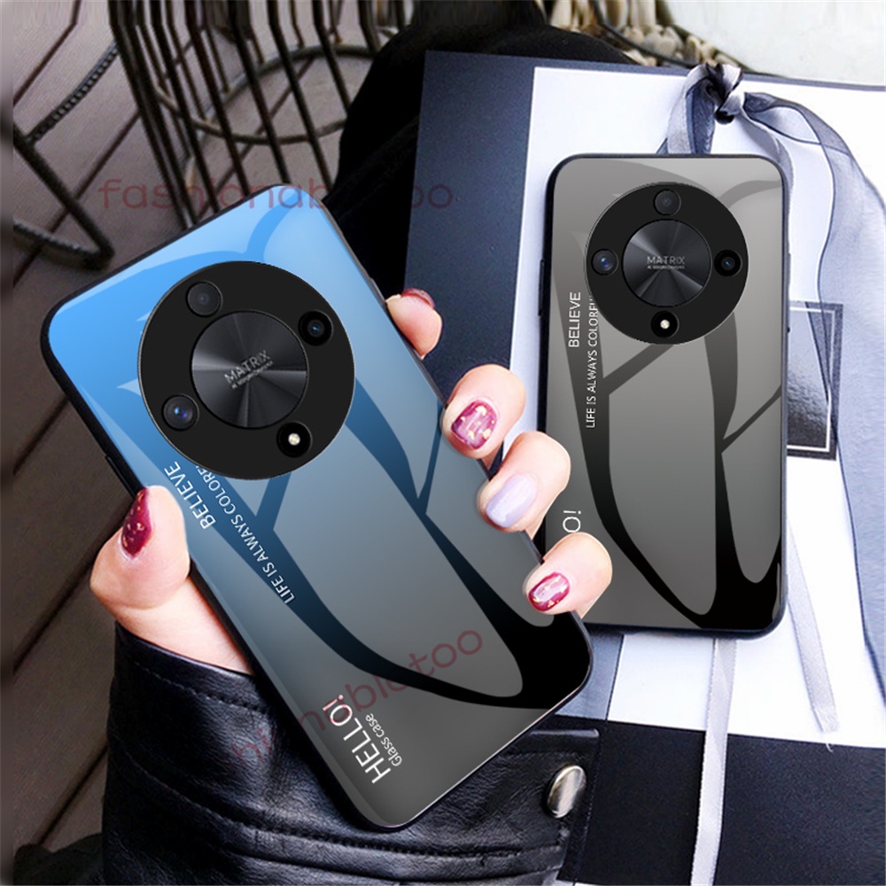 เคสโทรศัพท์มือถือกระจกนิรภัย TPU แบบนิ่ม ไล่โทนสี กันกระแทก สําหรับ Honor X9B X9A X 9B X 9A HonorX9B HonorX9A 4G 5G 2023