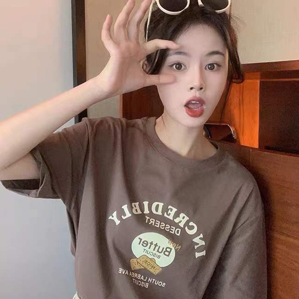 เสื้อแฟชั่นผู้หญิง สไตล์เกาหลี ใส่เท่ห์ๆ สุดฮิต ผ้านิ่ม สกรีนลาย