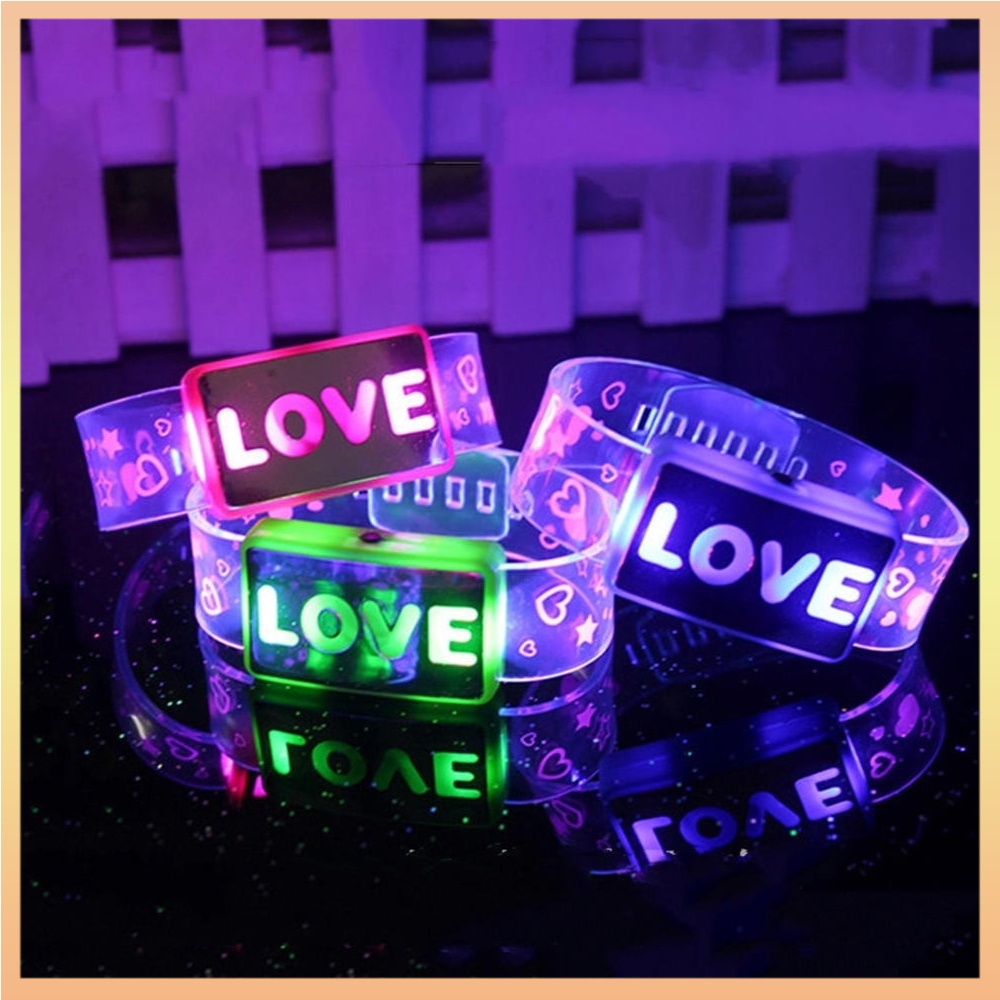 สร้อยข้อมือเรืองแสง หลากสี ส่องสว่าง LED Light Up Watch Flash สายรัดข้อมือเรืองแสงของเล่นเครื่องประดับวันเกิดปาร์ตี้วันวาเลนไทน์งานแต่งงานบาร์ของขวัญ