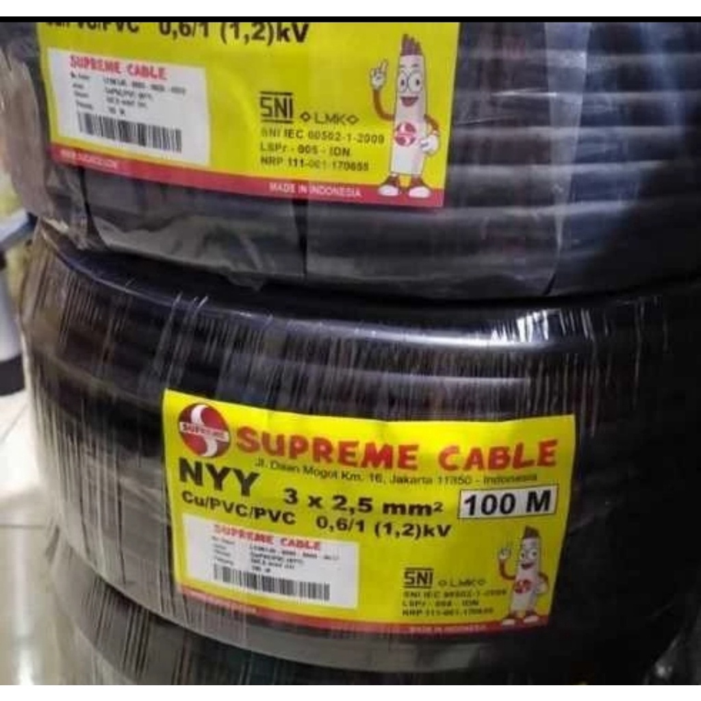 NYY สายสายไฟเดี่ยว 3X2.5MM 3X2.5 MM 3X2.5 SUPREME METERAN RETAIL CUT