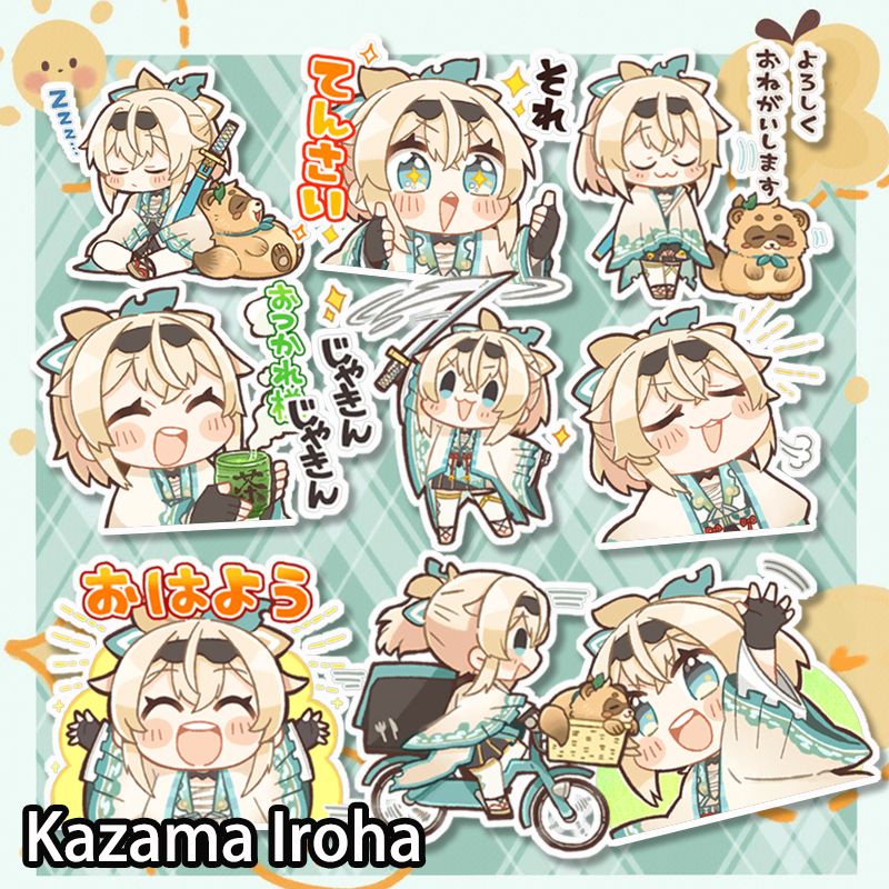 สติกเกอร์ ลายการ์ตูนอนิเมะ Kazama Iroha Vtuber Hololive Meme Series น่ารัก สําหรับตกแต่งโทรศัพท์มือถือ แล็ปท็อป นักเรียน