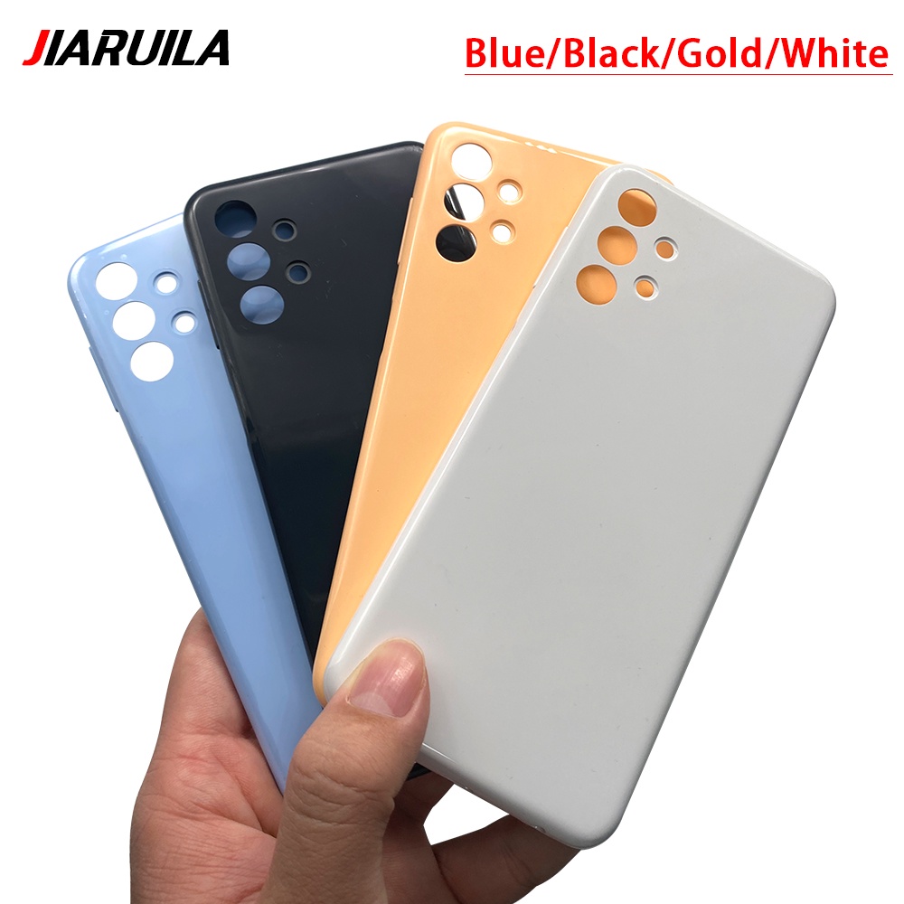 สําหรับ Samsung A13 4G 5G A135 ฝาหลังแบตเตอรี่ด้านหลังประตูพร้อมเลนส์กาว