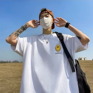 【 M-8xl 】เสื้อยืดแขนสั้น พิมพ์ลายหมี พลัสไซซ์ สไตล์เกาหลี ฮิปฮอป สําหรับผู้ชาย