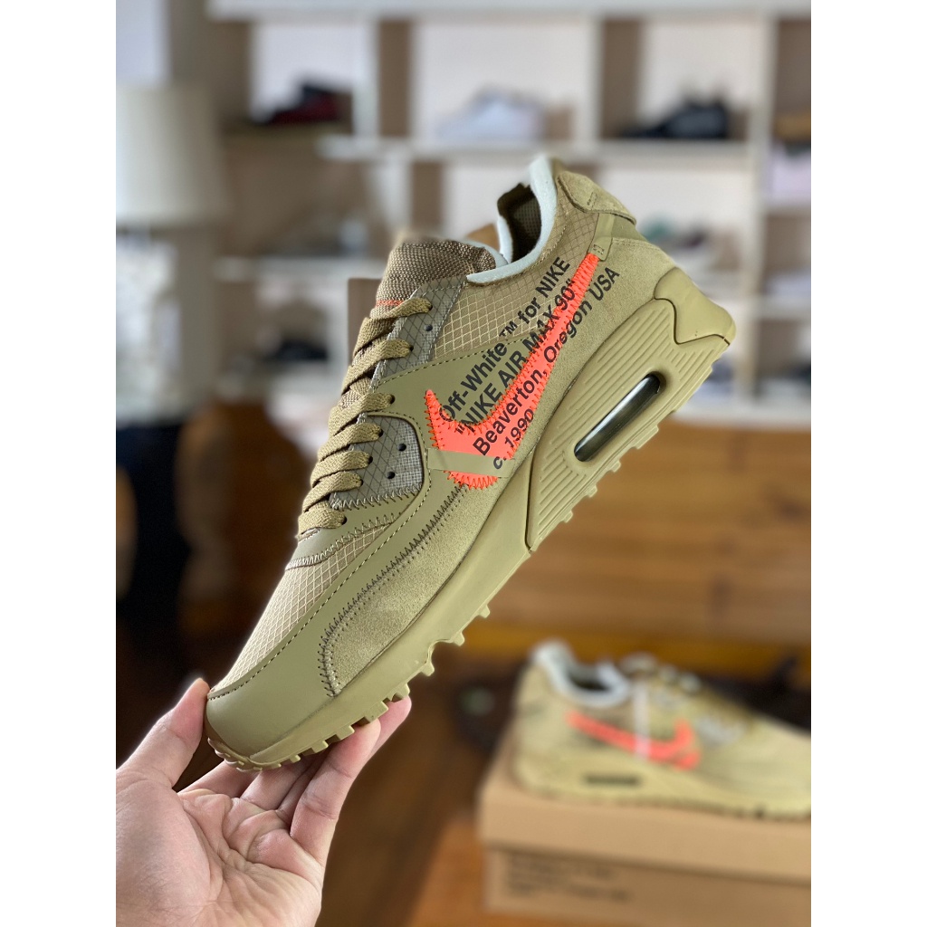 Off-White x Nike Air Max 90 "Desert Ore" Running Shoes Casual Sneakers for Men