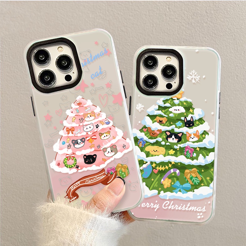 (พร้อมส่งในไทย)ต้นคริสต์มาสปีใหม่ สำหรับ เคส SamsungS20FE/S21FE/A53 5G/A73 5G สีออโรร่า TPU โปร่งแสง case