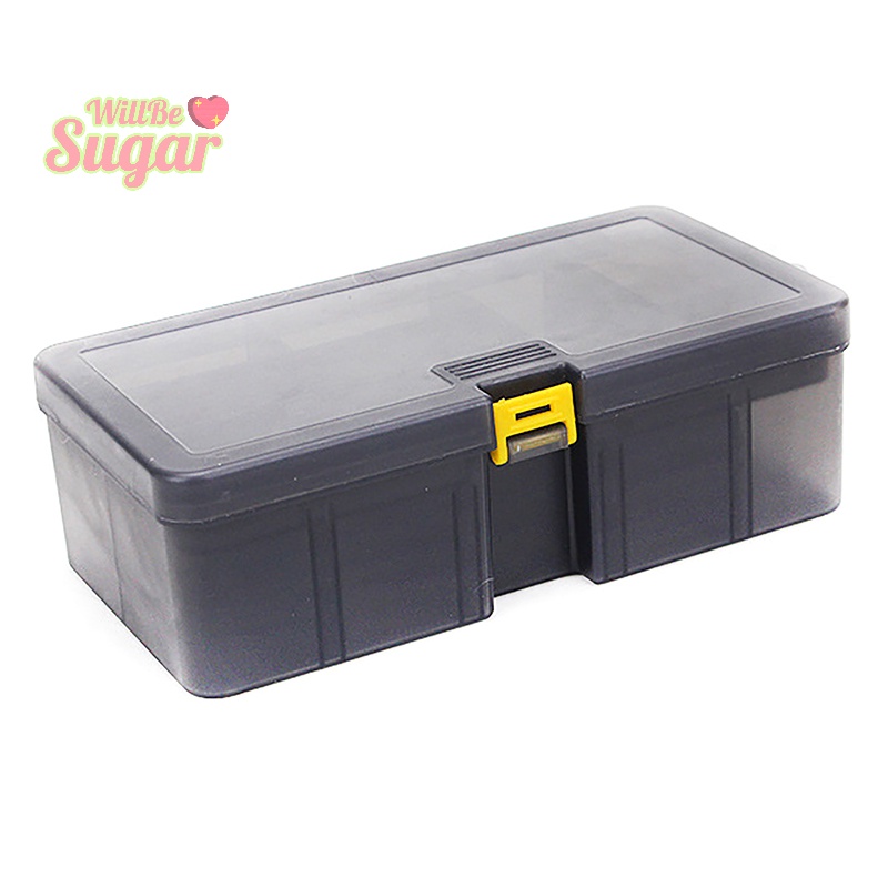 [WillBesugarT] กล่องพลาสติก Pp สองชั้น สีเทา สําหรับใส่เหยื่อปลอม [ใหม่]