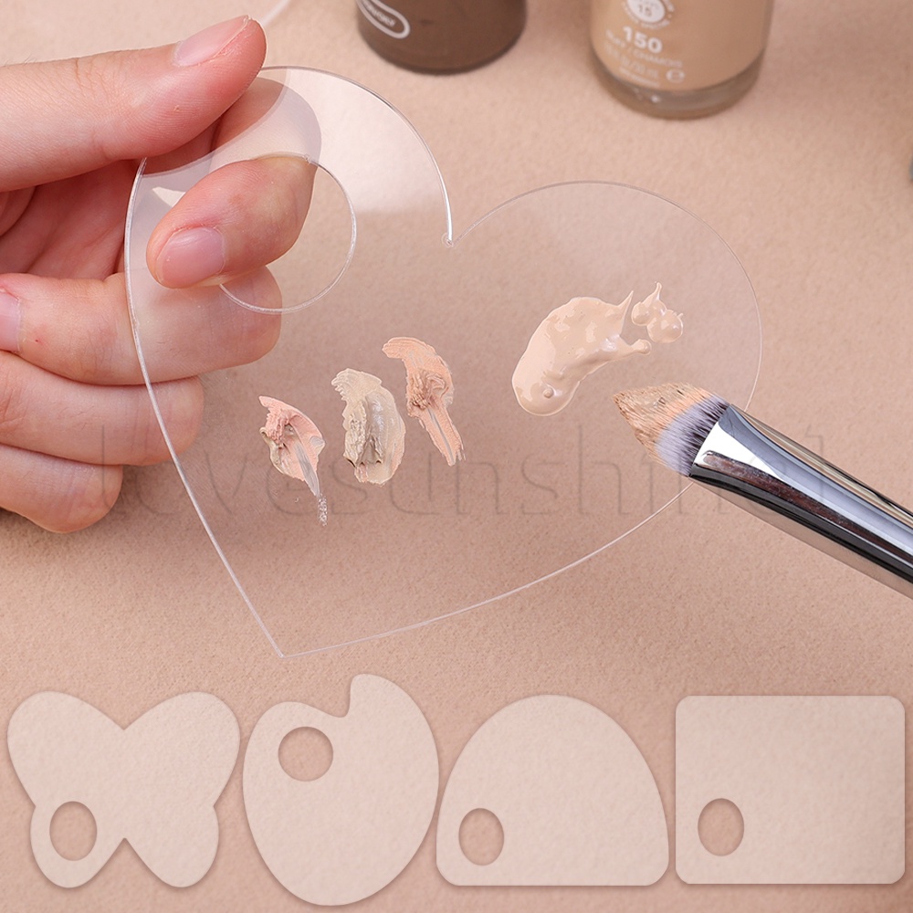 พาเลตต์แต่งหน้า สําหรับผสมรองพื้น อายแชโดว์ / เครื่องมือช่างแต่งหน้า / ถาดผสมแต่งหน้า แบบใส / พาเลตต์มือถือแต่งหน้า / พาเลตต์สีอะคริลิคแต่งหน้า