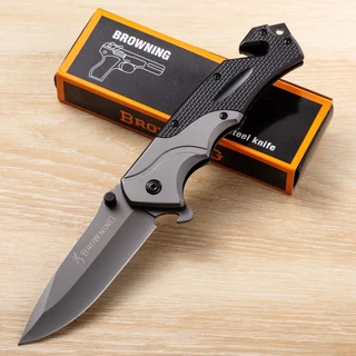 Browning มีดพับพกพา 22cm มีดพับเดินป่า พร้อมค้อนทุบกระจก ที่ตัดเชื้อ ที่เปิดขวด Folding Outdoor Camping Knife