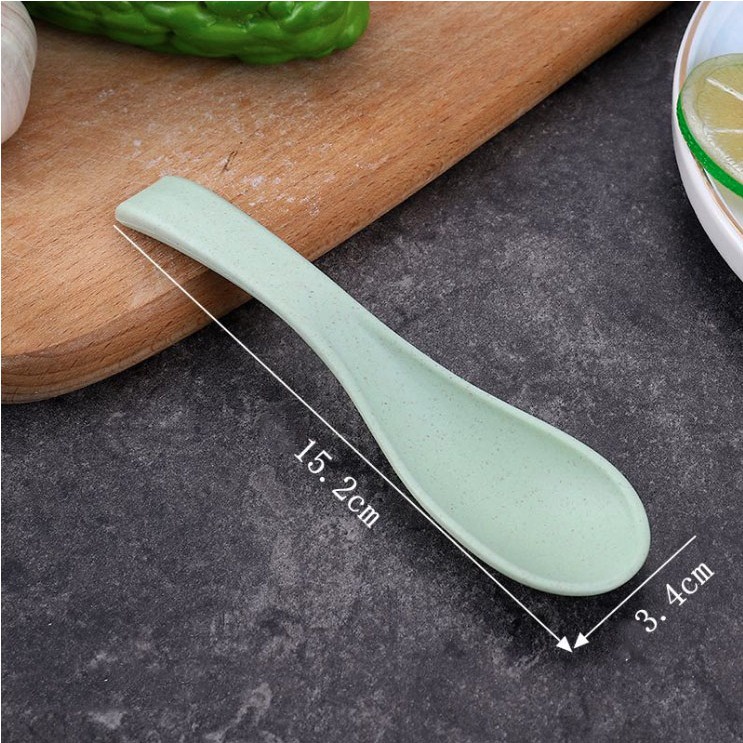 Spoon ช้อน ช้อนสั้น  ตักทานอาหารตักซุป ทำจากฟางข้าวสาลี แบบพกพา ราคา ถูกที่สุด ดีลบีเคเค แกลเลอรีภาพที่ 9