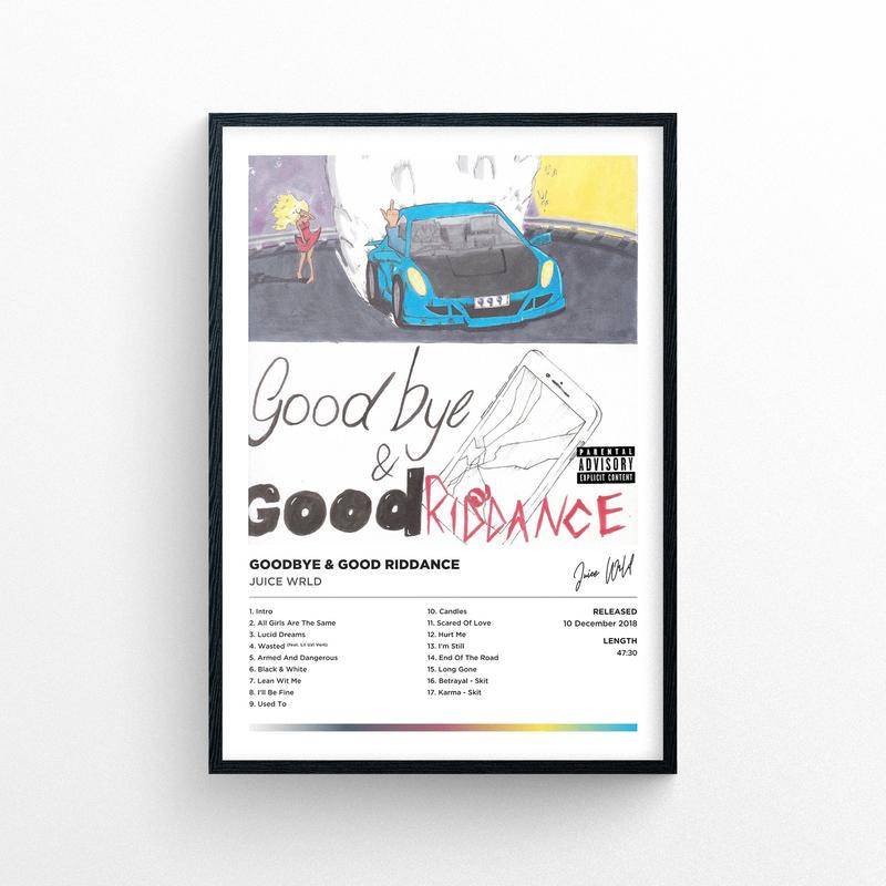 โปสเตอร์ พิมพ์ลาย Juice WRLD Goodbye and Good Riddance ไม่มีกรอบ สําหรับตกแต่งบ้าน | สไตล์โพลารอยด์ | อัลบั้มเพลง ปกคลุมงานศิลปะ
