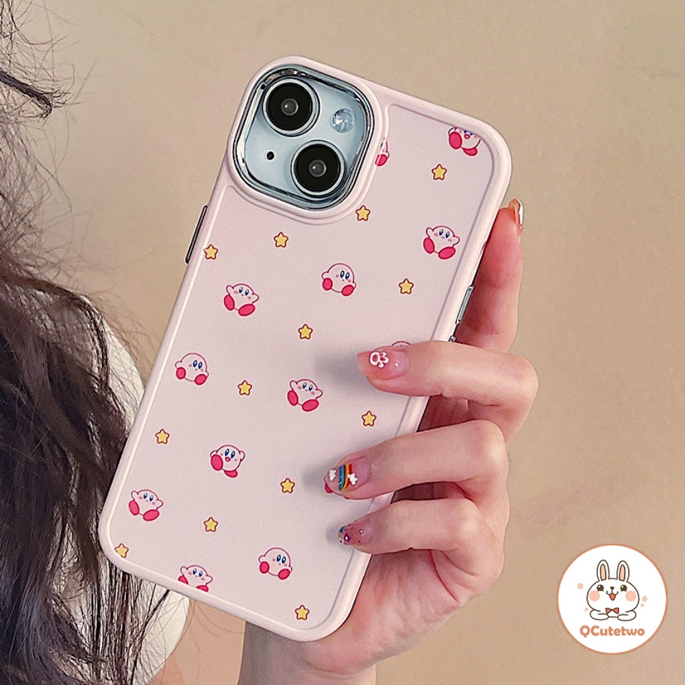 เคสโทรศัพท์มือถือ ซิลิโคน ผิวด้าน ลายการ์ตูน Kirby Sanrio สีชมพู สําหรับ Iphone 11 15 14 12 13 Pro Max7Plus 8Plus XR XS