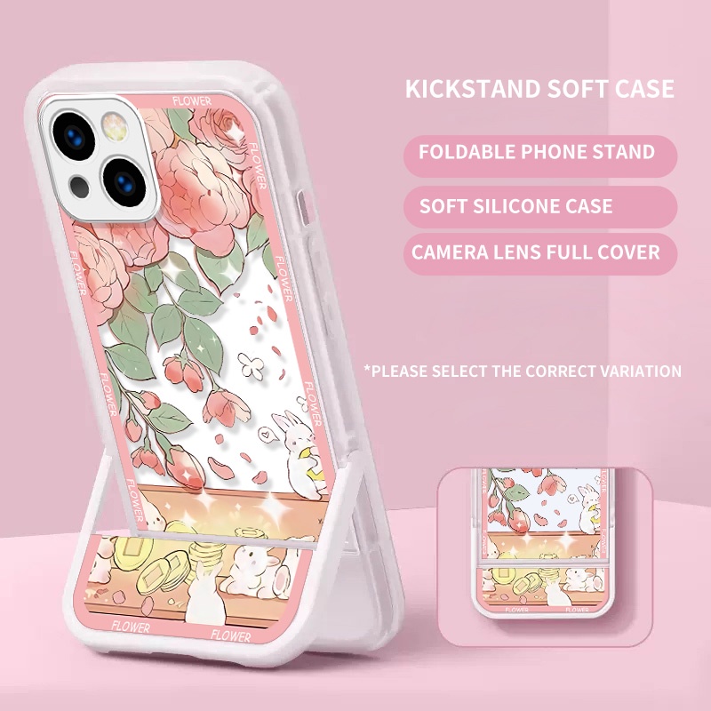Kickstand สําหรับ Samsung A02 A03 A04 A13 A14 A20 A22 A30 A31 A32 A33 A34 A54 M02 S20 S21 FE S22 Ultra Soft ซิลิโคนกรณีปกหลัง | Zj A049