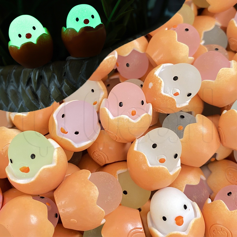 ไก่เรซิ่นเรืองแสงในที่มืด ขนาดเล็ก สําหรับตกแต่งบ้านตุ๊กตา สวน DIY