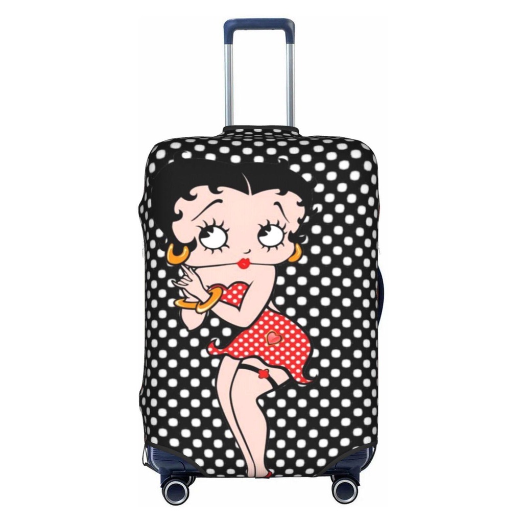 Betty Boop ผ้าคลุมกระเป๋าเดินทาง ลายการ์ตูนตลก ล้างทําความสะอาดได้ สําหรับกระเป๋าเดินทาง ขนาด 18-32 นิ้ว