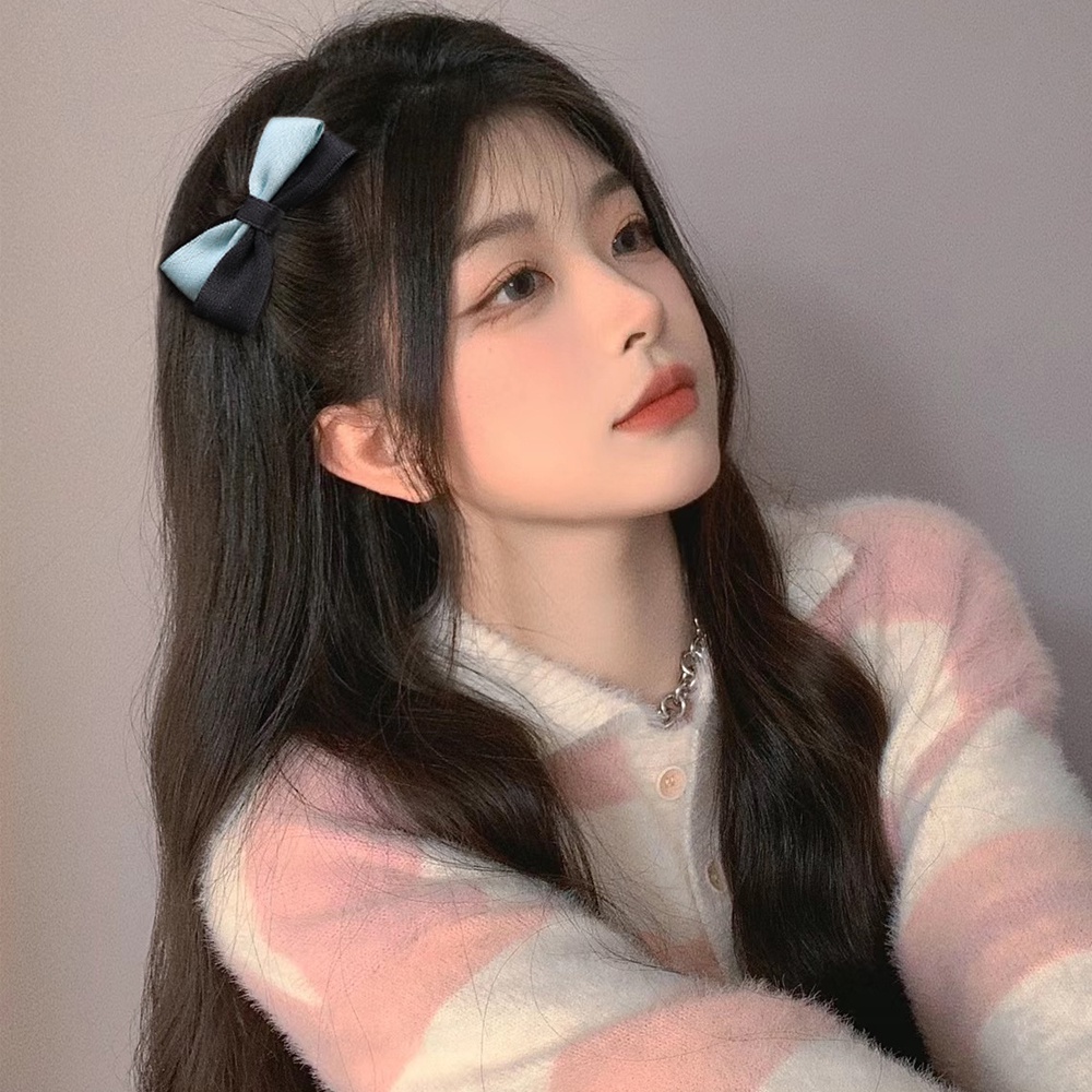 หวีผมผู้หญิง / หวีเสียบหัวเจ้าหญิง / กิ๊บติดผม น่ารัก หวาน หัก จัดระเบียบสิ่งประดิษฐ์ / การจับคู่สี โบ - ปม สองชั้น ผมหน้าม้า หยิก กิ๊บ