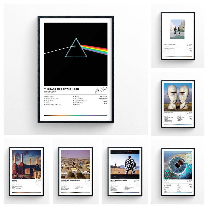 Pink Floyd - อัลบั้มภาพผ้าใบ พิมพ์ลายเพลง สไตล์มินิมอล สําหรับตกแต่งผนังบ้าน