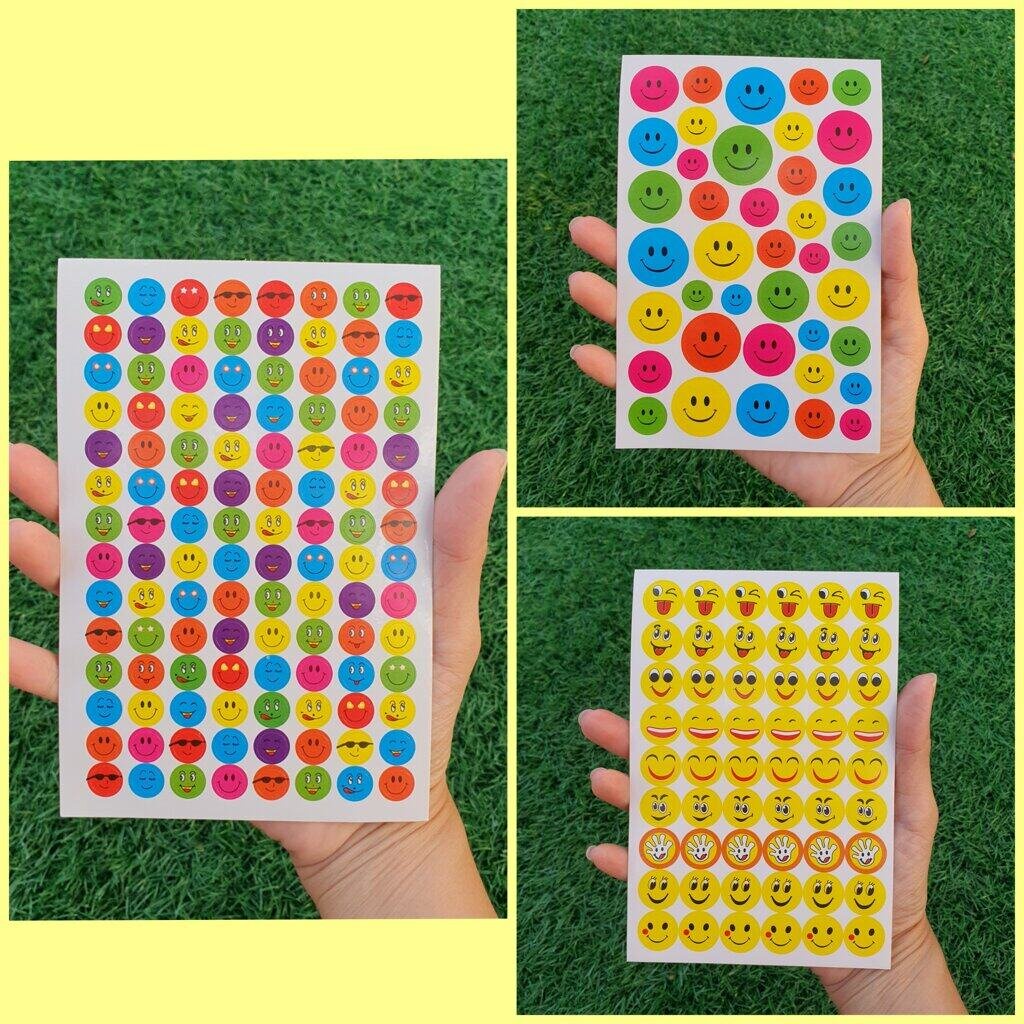 สติ๊กเกอร์ (10 แผ่น) ดาว หน้ายิ้ม อีโมจิ ตัวเลข รูปที่ 5